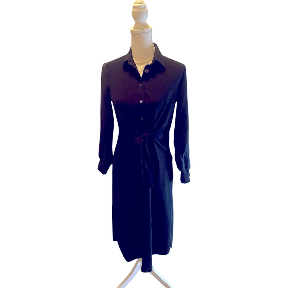 Loft long sleeve black dress